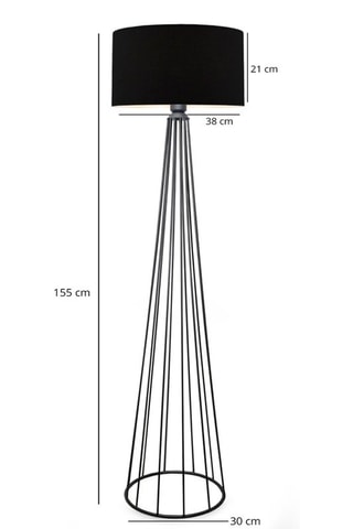 Lampadaire trépied - Blanc et imitation chêne - 60 W