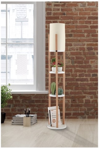 Lampadaire Circle Nora - Blanc - 45-60 W