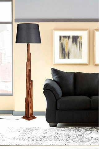 Lampadaire Pramit - Naturel et anthracite