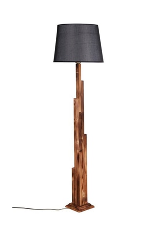 Lampadaire Pramit - Naturel et anthracite
