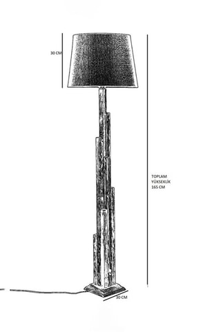 Lampadaire Pramit - Naturel et anthracite