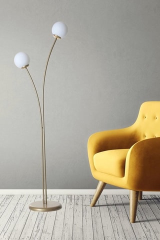 Lampadaire Rose - Doré et blanc