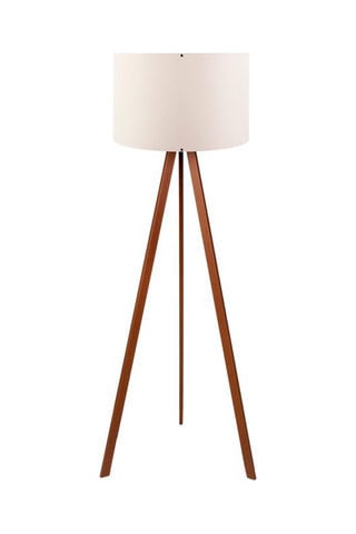 Lampadaire trépied Ayd - Ecru et marron