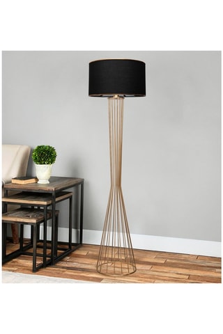 Lampadaire AYD-3078 - Noir et doré