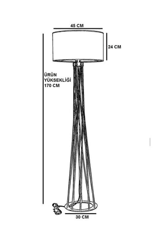 Lampadaire Havin - Noir