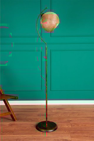 Lampadaire Povimento - Doré et naturel - 60 W