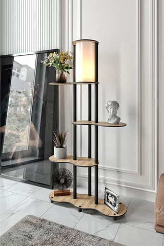 Lampadaire - Imitation noyer - 40 W