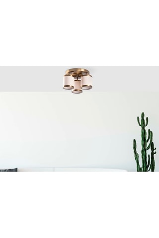 Plafonnier Way - Blanc et doré - 3 x 40 W