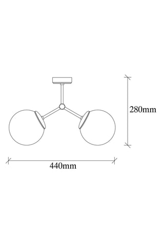 Suspension Damar - Doré et blanc - 2 x 100 W