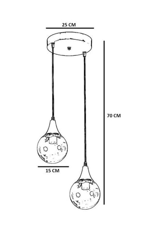 Suspension Afra 2 - Doré et blanc