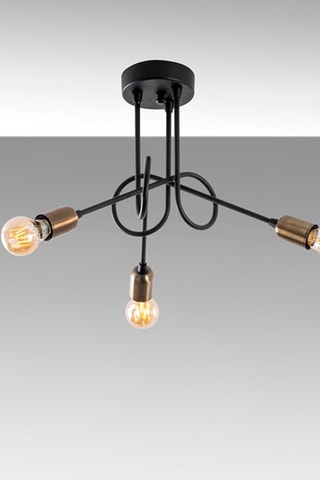 Plafonnier - Noir et bronze - 3 x 15 W