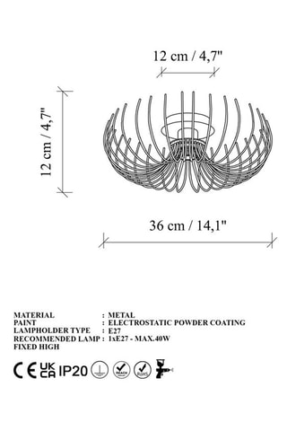 Plafonnier Karsortel - Doré - 40 W