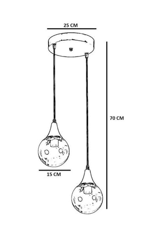 Suspension Afra 2 - Noir - 2 x 60 W
