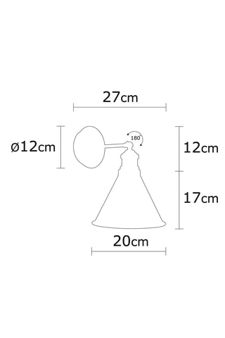 Applique murale Berceste - Noir et cuivré - 100 W