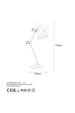 Lampe à poser - Doré - 40 W