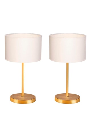 2 lampes à poser Ayd - Blanc et doré - 60 W
