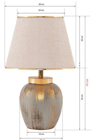 Lampe à poser -  Crème et doré - 60 W