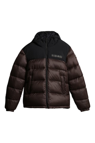 Doudoune à capuche A-Hornelen - Marron foncé et noir