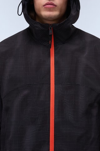 Casaco com capuz A Tartuca - Preto e laranja