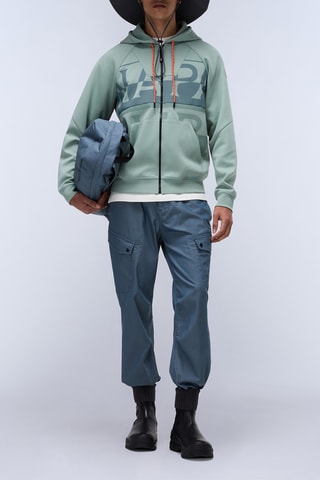 Sweat com capuz B Anghiari - Verde-água e azul-cobalto