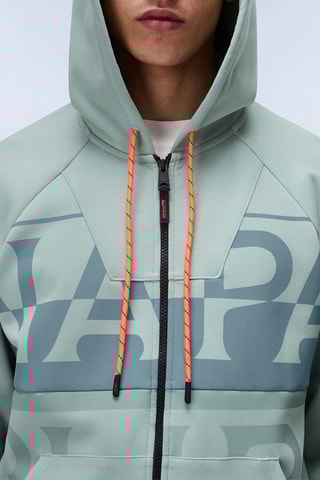 Sweat com capuz B Anghiari - Verde-água e azul-cobalto