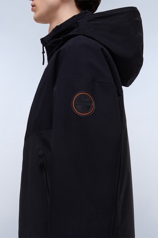 Casaco com capuz A Clay - Preto e laranja