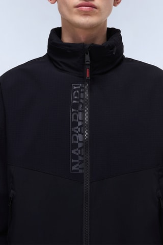 Casaco com capuz A Clay - Preto e laranja