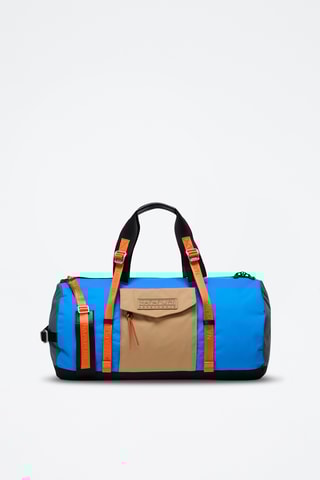 Saco tubo H Morra - Índigo e laranja