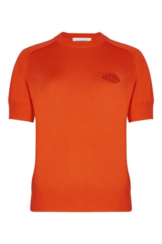 Pull en mérinos et soie - Orange
