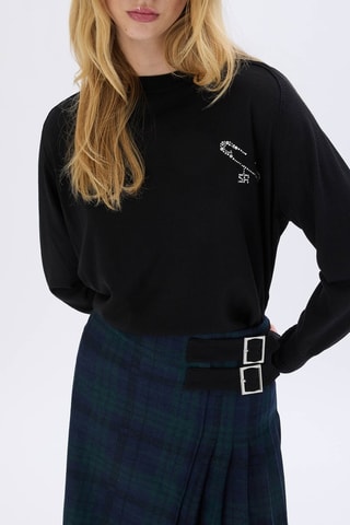 Pull en mérinos et soie - Noir