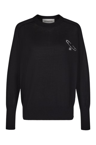 Pull en mérinos et soie - Noir