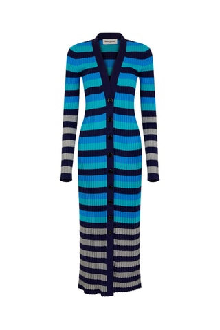 Gilet long -Bleu marine et gris