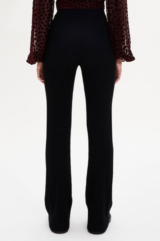 Pantalon taille haute en mérinos - Noir