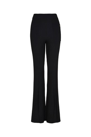 Pantalon taille haute en mérinos - Noir
