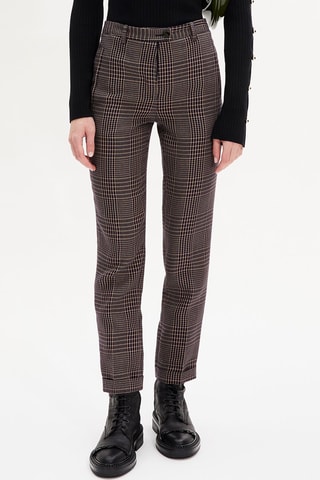Pantalon cigarette - Marron et bleu marine