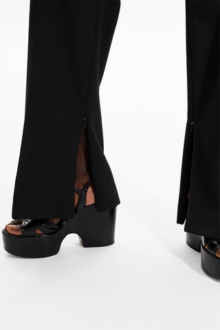 Pantalon droit en laine - Noir