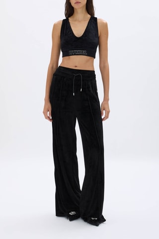 Pantalon en velours taille haute - Noir