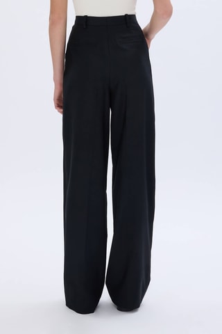 Pantalon en laine taille haute - Noir