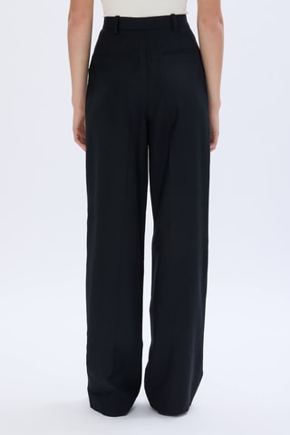Pantalon en laine taille haute - Noir