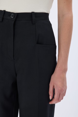 Pantalon en laine taille haute - Noir