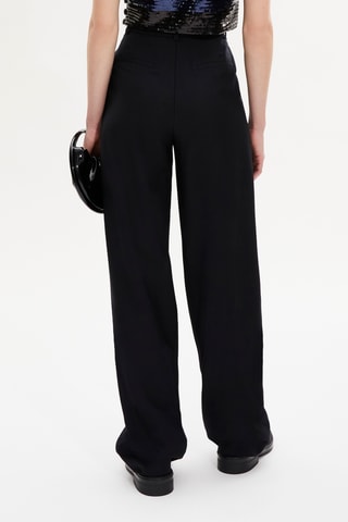 Pantalon en laine taille haute - Noir