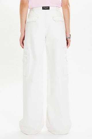 Pantalon cargo en jean - Ecru