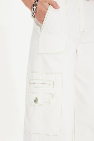 Pantalon cargo en jean - Ecru