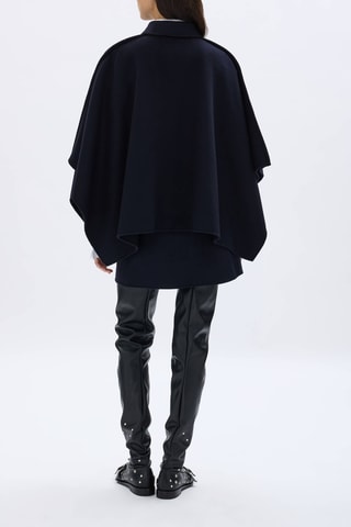 Cape en laine - Bleu marine