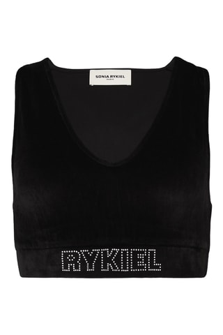 Crop top en velours -Noir
