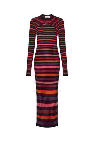 Robe pull en laine - Rose et noir