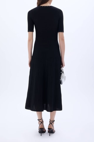 Robe longue en laine - Noir