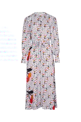 Robe longue en soie - Bleu clair et orange