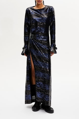 Robe longue - Bleu nuit et argenté