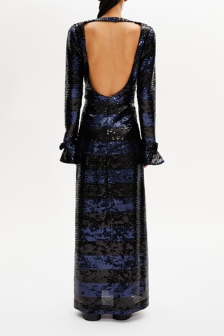 Robe longue - Bleu nuit et argenté